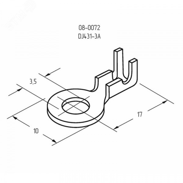 Наконечник кольцевой, 3.5 мм, 0.5-0.8 кв мм (НК 3-0,5-0,8), REXANT