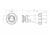 Вилка кабельная IP67 125A 2P+E 230V