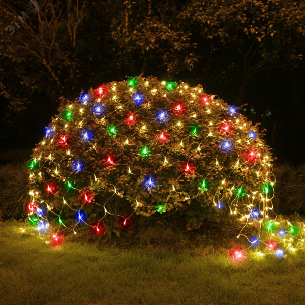 Сеть 150 LED на солнечной батарее мультиколор 2м*1,35м ERAUF024-16