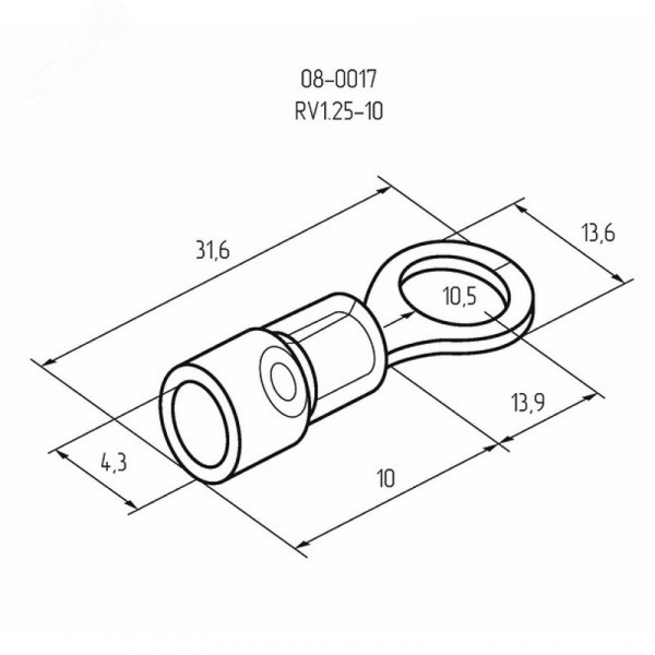 Наконечник кольцевой НКИ 1.5-10 красный,