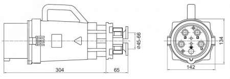 Вилка кабельная CP IP67 160A 3P+E+N 690В