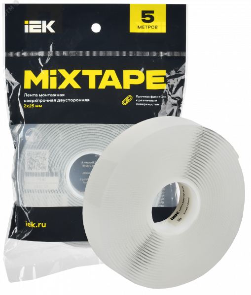 MIXTAPE PRO Лента монтажная сверхпрочная двусторонняя 2х25мм 5м IEK
