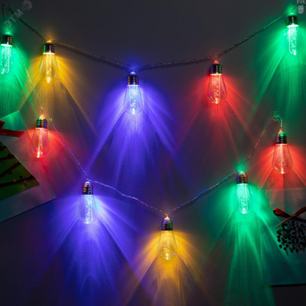 Гирлянда Нить С Новым годом, 1.8 м, 10 LED, мультиколор, IP20 ENIN-16M