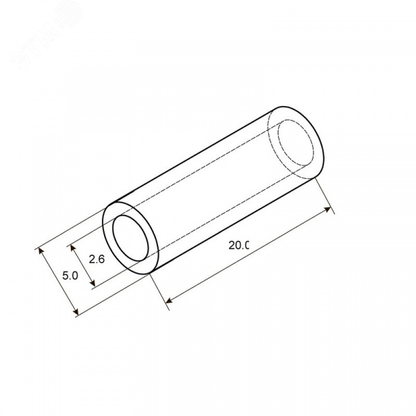 Гильза ГМЛ 2,5-2,6 (2,5 кв мм -  2,6 мм) ГОСТ 23469.3-79, 10шт, REXANT