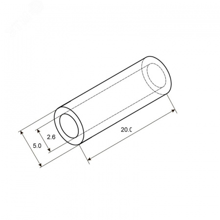 Гильза ГМЛ 2,5-2,6 (2,5 кв мм -  2,6 мм) ГОСТ 23469.3-79, 10шт, REXANT