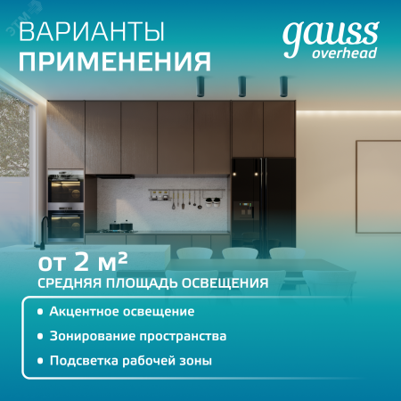 Светильник светодиодный ДБО 10 Вт 720 лм 4100К AC 220В Белый IP20 D75х75мм Алюминий с рассеивателем Overhead