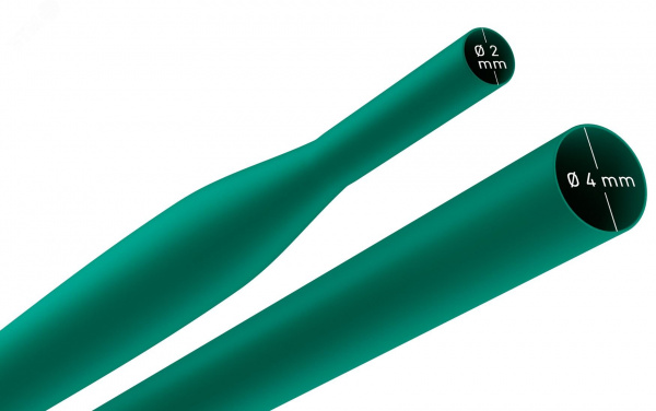 Трубка термоусадочная ТТУ нг-LS 4/2 зелёная в отрезках по 1 м. NO-224-415