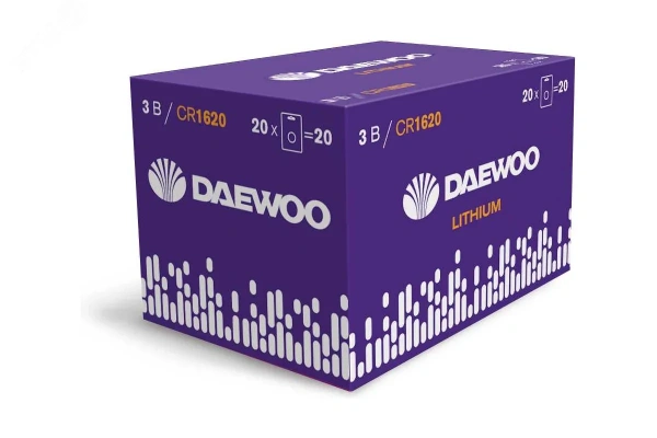 Элемент питания батарейка таблетка литиевая типоразмер 1620 CR1620 DAEWOO Lithium BL-1 Jazzway