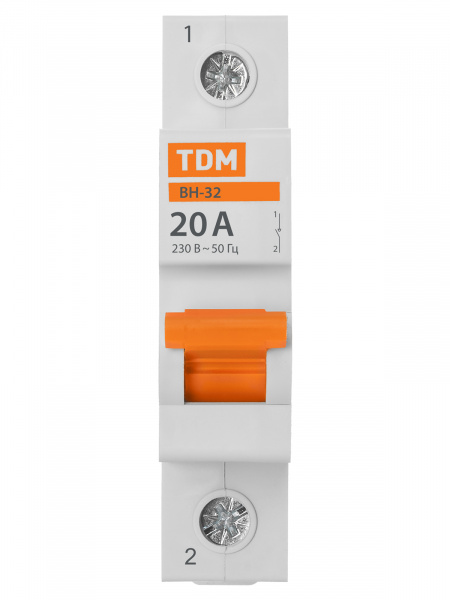 Выключатель нагрузки (мини-рубильник) ВН-32 1P 20A Home Use TDM
