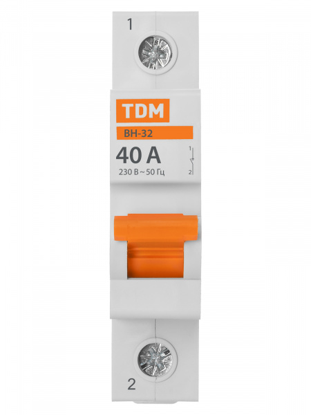 Выключатель нагрузки (мини-рубильник) ВН-32 1P 40A Home Use TDM