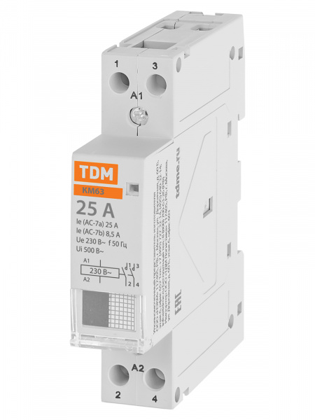 Контактор модульный КМ63/2-25 2НО TDM