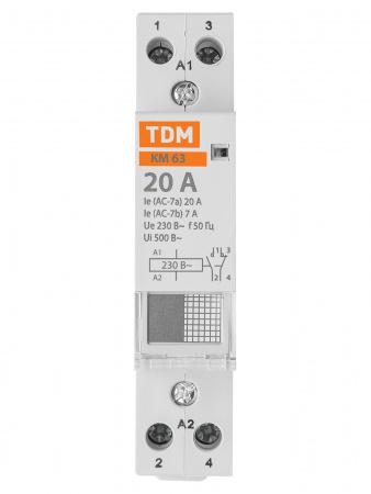 Контактор модульный КМ63/2-20 1НО;1НЗ TDM