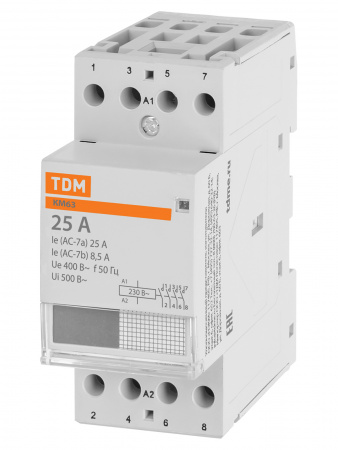 Контактор модульный КМ63/4-25 4НО TDM