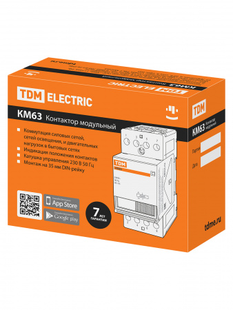 Контактор модульный КМ63/4-25 4НО TDM