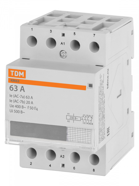 Контактор модульный КМ63/4-63 3НО;1НЗ TDM