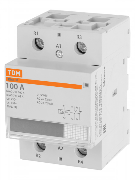 Контактор модульный КМ100/2-100 2НЗ TDM