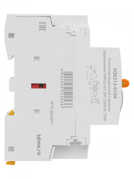 Контактор модульный с ручным управлением КМ63/2-63 2НО 230В АС TDM