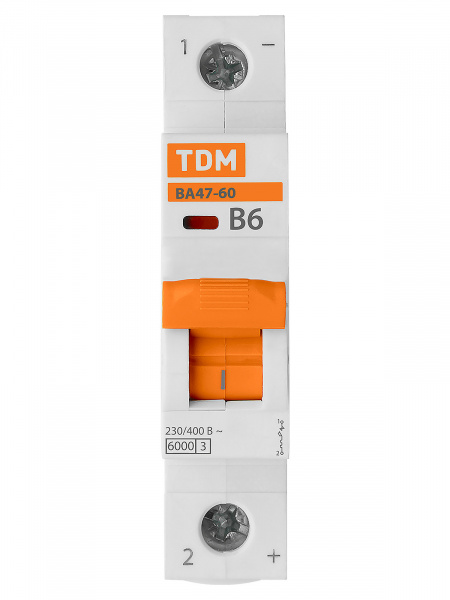 Авт. выкл. ВА47-60 1Р  6А 6кА х-ка В TDM