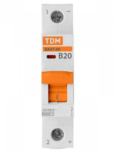 Авт. выкл. ВА47-60 1Р 20А 6кА х-ка В TDM