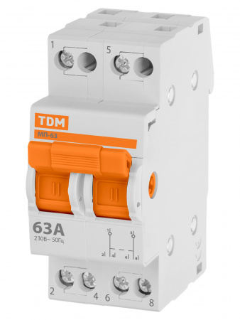 Модульный переключатель трехпозиционный МП-63 2P 63А TDM