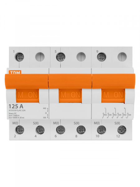 Модульный переключатель трехпозиционный МП-125 3P 125А TDM