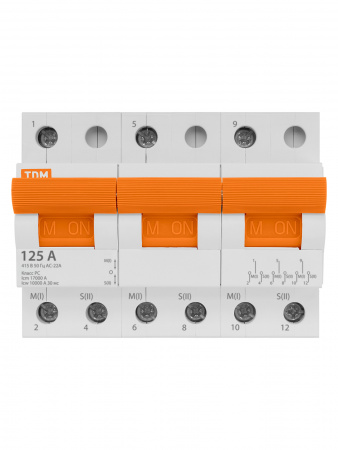Модульный переключатель трехпозиционный МП-125 3P 125А TDM