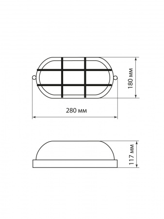 Светильник НПБ1202 черный/овал с реш. 100Вт IP54 TDM
