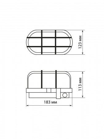 Светильник НБП 02-60-004.03У ("Евро" корпус и защитная сетка, черный) TDM