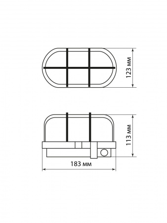 Светильник НБП 02-60-019.01 ("Евро" корпус и метал. сетка, черный) TDM