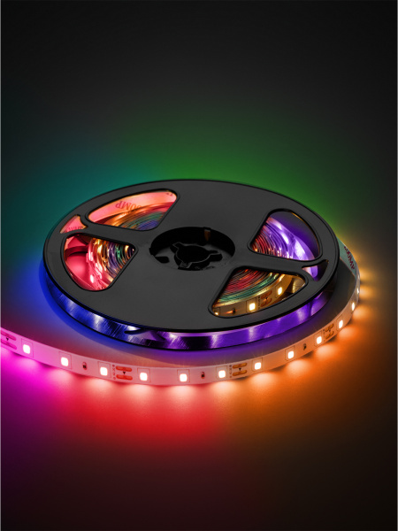 Комплект светодиодной ленты SMD5050-30 LED/м-12 В-7,2 Вт/м-IP20-RGB (5 м), 24 Вт, IR-контроллер TDM