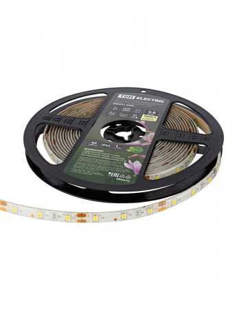 Лента светодиодная SMD2835-60 LED/м-IP65-12 В-4,8 Вт/м-3000 К (5 м) блистер TDM