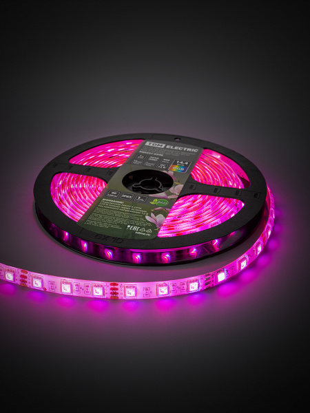 Лента светодиодная SMD5050-60 LED/м-IP65-12 В-14,4 Вт/м-RGB (5 м) блистер TDM
