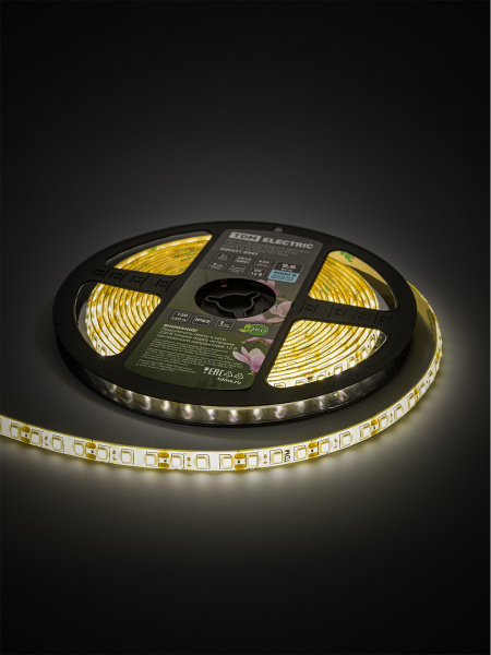 Лента светодиодная SMD2835-120 LED/м-IP65-12 В-9,6 Вт/м-4000 К (5 м) блистер TDM