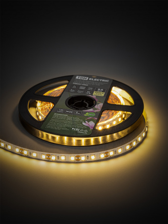 Лента светодиодная SMD2835-120 LED/м-IP20-12 В-9,6 Вт/м-3000 К (5 м) блистер TDM