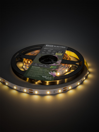Лента светодиодная SMD2835-60 LED/м-IP20-12 В-4,8 Вт/м-3000 К (5 м) блистер TDM