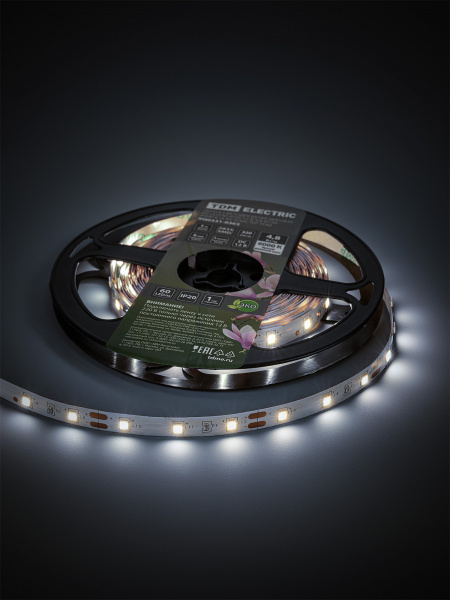 Лента светодиодная SMD2835-60 LED/м-IP20-12 В-4,8 Вт/м-6000 К (5 м) блистер TDM