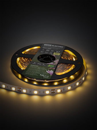 Лента светодиодная SMD5050-60 LED/м-IP20-12 В-14,4 Вт/м-3000 К (5 м) блистер TDM