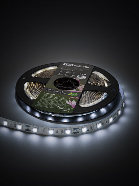 Лента светодиодная SMD5050-60 LED/м-IP20-12 В-14,4 Вт/м-6000 К (5 м) блистер TDM