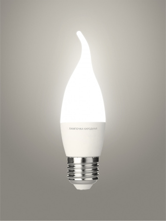 Лампа светодиодная WFC37-10 Вт-230 В -3000 К–E27 (свеча на ветру) Народная