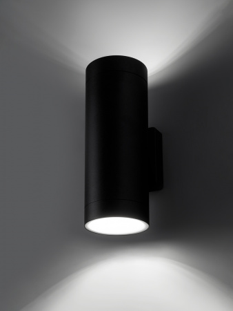 Светильник настенный LED, Тубо, 2х6 Вт, 4000 К, H252 мм, алюм./черн., вверх/вниз, IP65, TDM