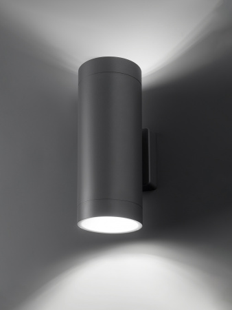 Светильник настенный LED, Тубо, 2х6 Вт, 4000 К, H252 мм, алюм./сер., вверх/вниз, IP65, TDM