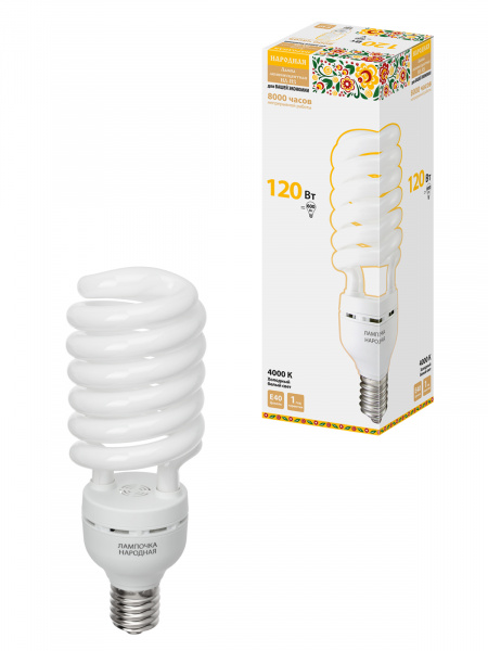 Лампа люминесцентная НЛ-HS-120 Вт-4000 К–Е40