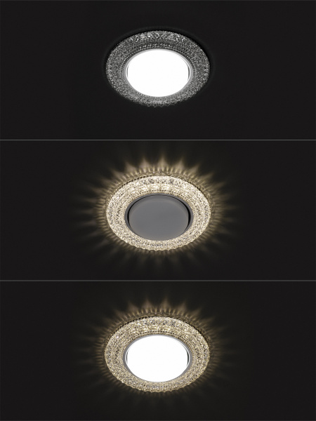 Светильник встраиваемый СВ 03-10 GX53 230В LED подсветка 5 Вт зеркальный/хром TDM