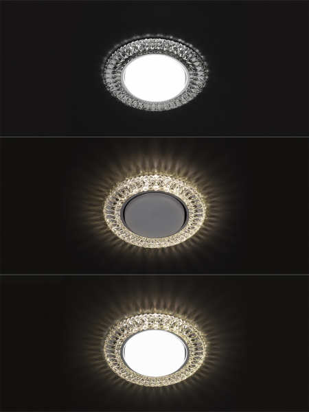 Светильник встраиваемый СВ 03-12 GX53 230В LED подсветка 5 Вт зеркальный/хром TDM