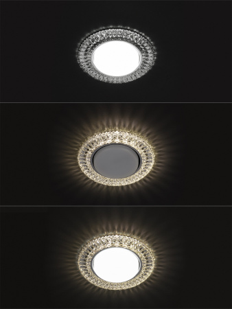 Светильник встраиваемый СВ 03-12 GX53 230В LED подсветка 5 Вт зеркальный/хром TDM