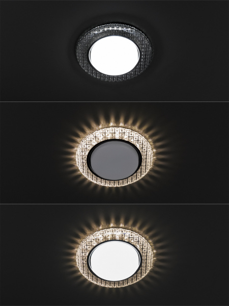 Светильник встраиваемый СВ 03-17 GX53 230В LED подсветка 5 Вт зеркальный/хром TDM