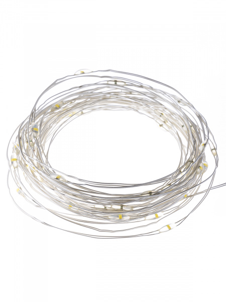 Гирлянда светодиодная "Роса50" 50LED, 5м, 3000К, 2хCR2032, TDM