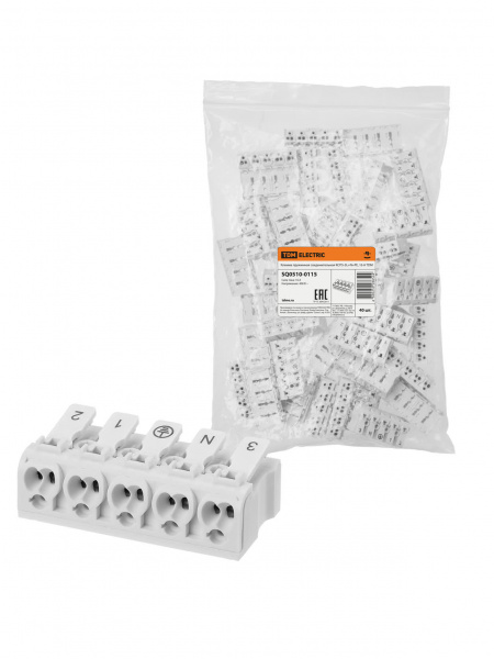 Клемма пружинная соединительная КСП5-3L+N+PE, 16 A TDM