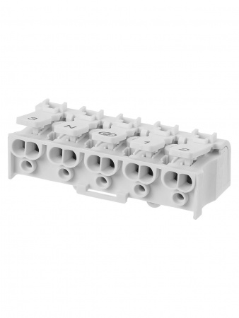 Клемма пружинная соединительная КСПн5-3L+N+PE, 16 A, с монтажной ножкой TDM