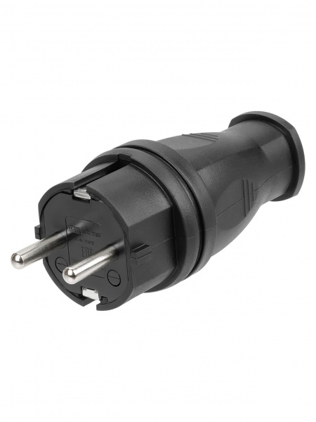 Вилка прямая каучук 2Р+РЕ 16А 250В IP44 TDM